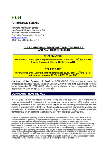 Thumbnail Compañía Cervecerías Unidas Quarterly Report 2007-q3
