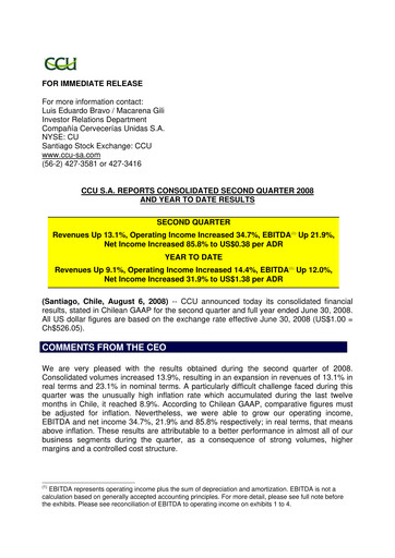 Thumbnail Compañía Cervecerías Unidas Quarterly Report 2008-q2
