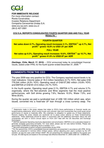 Thumbnail Compañía Cervecerías Unidas Quarterly Report 2009-q4