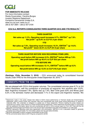 Thumbnail Compañía Cervecerías Unidas Quarterly Report 2010-q3