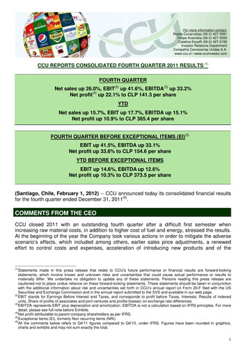 Thumbnail Compañía Cervecerías Unidas Quarterly Report 2011-q4