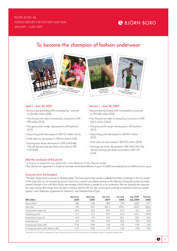 Thumbnail Björn Borg Quarterly Report 2009-q2