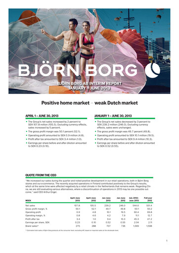 Thumbnail Björn Borg Quarterly Report 2013-q2