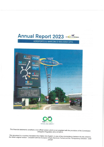 Thumbnail Aeroporto G. Marconi Bologna Annual Report 2023