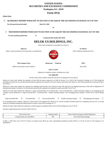 Thumbnail Delek US Quarterly Report 2020-q1