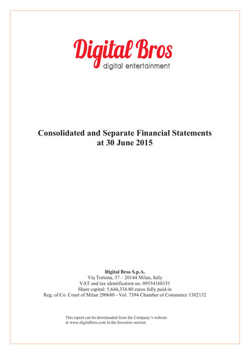 Thumbnail Digital Bros Financial Statement 2014-2015