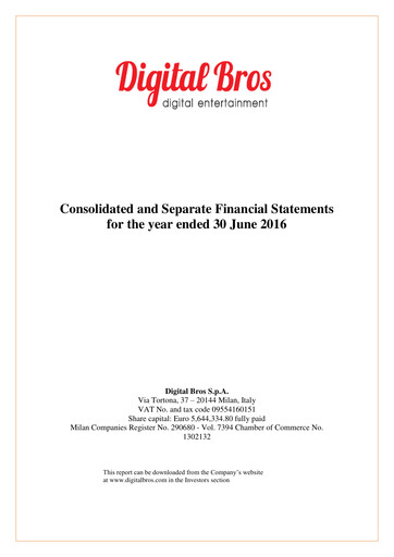 Thumbnail Digital Bros Financial Statement 2015-2016