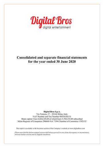 Thumbnail Digital Bros Financial Statement 2019-2020