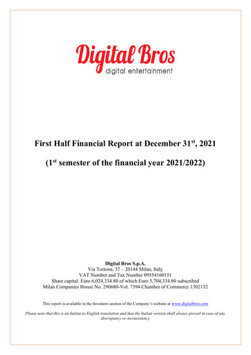 Thumbnail Digital Bros Half-year Report 2021-2022