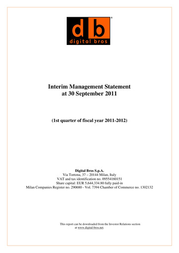 Thumbnail Digital Bros Quarterly Report 2011-2012-q1