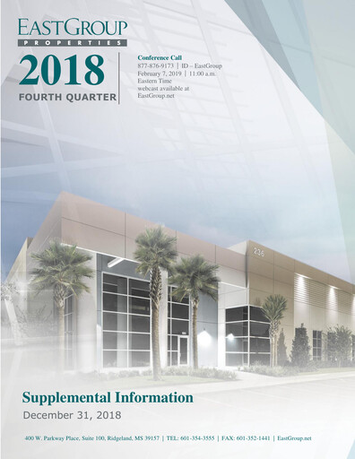 Thumbnail EastGroup Properties Quarterly Report 2018-q4
