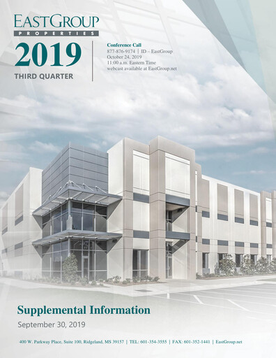 Thumbnail EastGroup Properties Quarterly Report 2019-q3