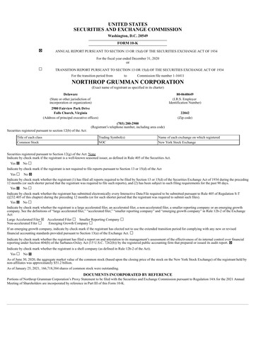 Thumbnail Northrop Grumman Annual Report 2020