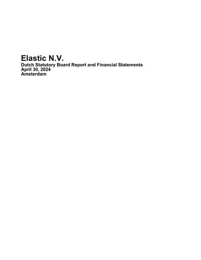 Thumbnail Elastic NV
 Financial Statement fy2024