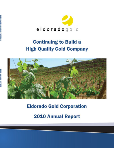 Thumbnail Eldorado Gold
 Annual Report 2010