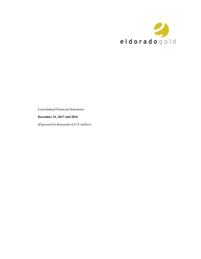 Thumbnail Eldorado Gold
 Financial Statement 2017