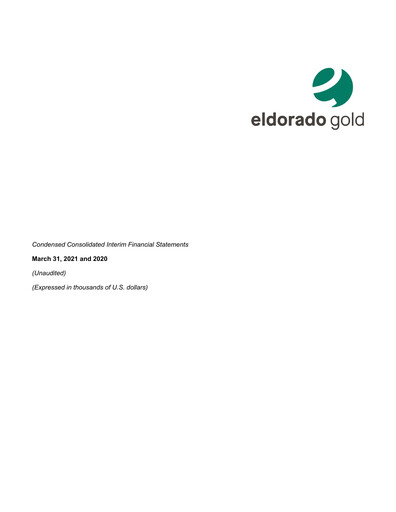 Thumbnail Eldorado Gold
 Quarterly Report 2021-q1