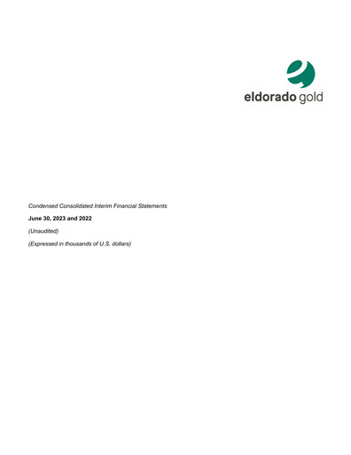 Thumbnail Eldorado Gold
 Quarterly Report 2023-q2