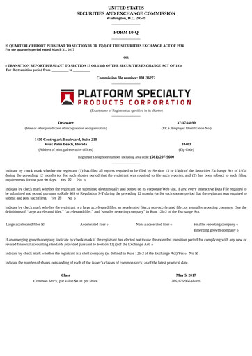 Thumbnail Element Solutions Quarterly Report 2017-q1