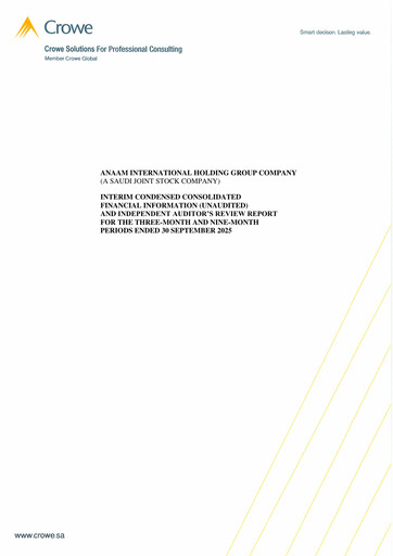 Thumbnail Anaam International Financial Statement 2025-q3