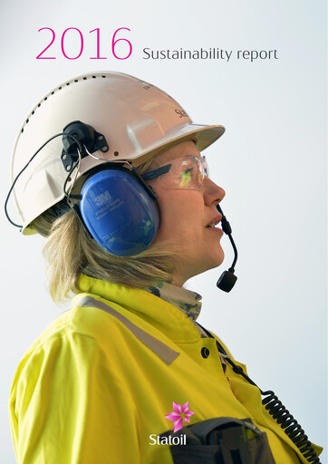 Thumbnail Equinor Sustainability Report 2016