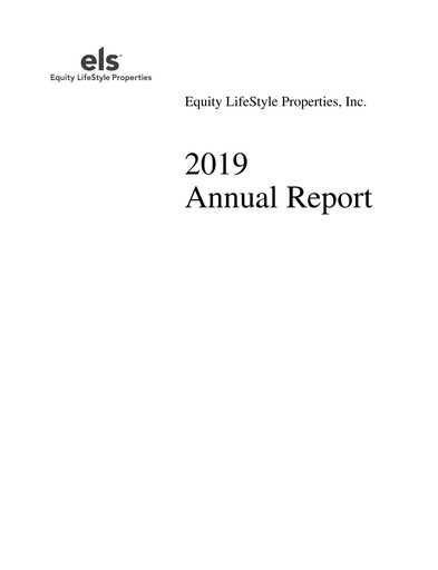 Thumbnail Equity LifeStyle Properties Annual Report 2019