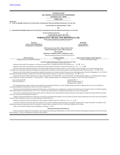 Thumbnail Norwegian Cruise Line
 Annual Report 2024