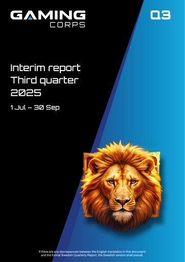 Thumbnail Gaming Corps Quarterly Report 2025-q3