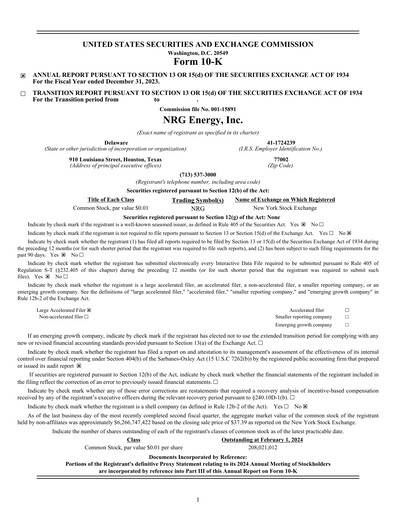 Thumbnail NRG Energy
 Annual Report 2023
