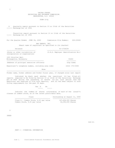 Thumbnail NRG Energy
 Quarterly Report 2000-q2