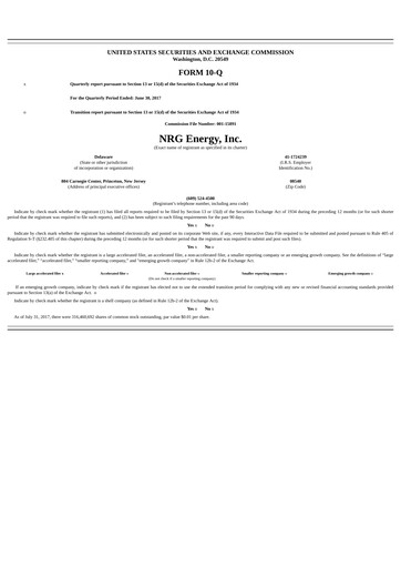 Thumbnail NRG Energy
 Quarterly Report 2017-q2