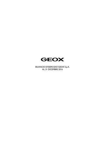 Thumbnail GEOX Financial Statement 2016