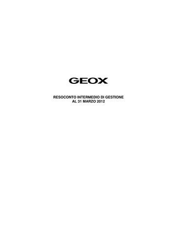 Thumbnail GEOX Quarterly Report 2012-q1