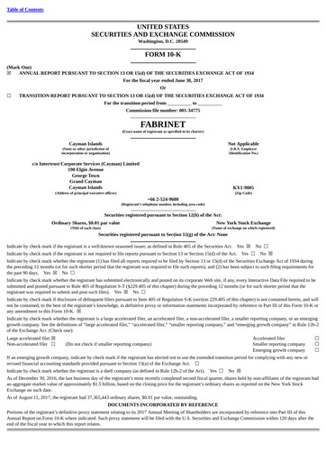 Vorschaubild Fabrinet
 Jahresbericht 2017