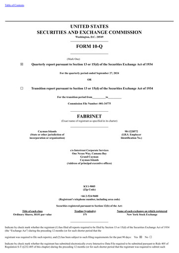 Vorschaubild Fabrinet
 Quartalsbericht 2024-q3