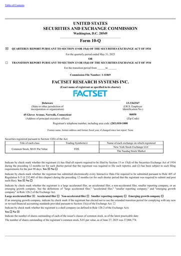 Thumbnail FactSet Quarterly Report 2025-q3