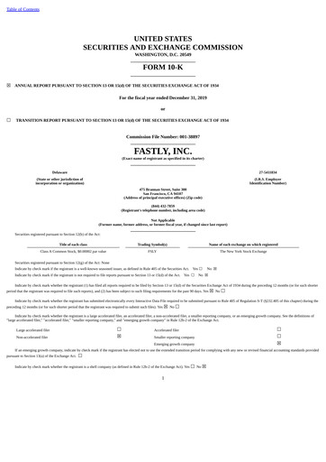 Miniature Fastly
 Rapport annuel 2019