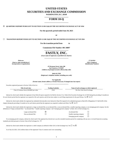 Miniature Fastly
 Rapport trimestriel 2023-q2