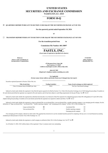 Miniature Fastly
 Rapport trimestriel 2024-q3