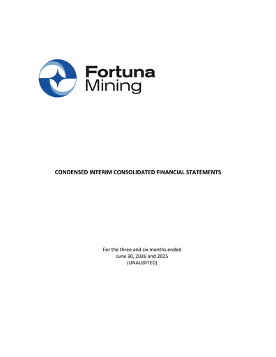 Miniature Fortuna Mining Rapport trimestriel 2026-q2