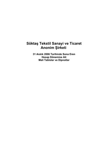 Thumbnail Söktas Tekstil Financial Statement 2006