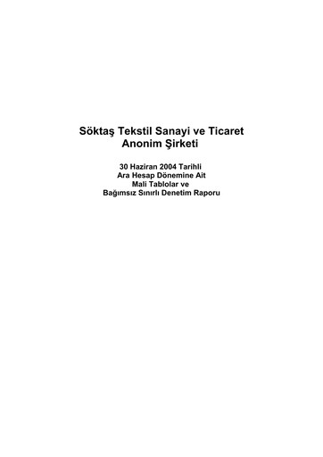 Thumbnail Söktas Tekstil Half-year Report 2004-h1