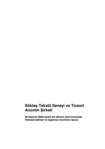 Thumbnail Söktas Tekstil Half-year Report 2008-h1