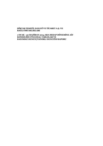 Thumbnail Söktas Tekstil Half-year Report 2014-h1