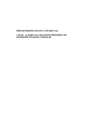 Thumbnail Söktas Tekstil Quarterly Report 2011-q1