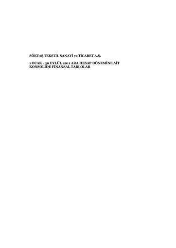 Thumbnail Söktas Tekstil Quarterly Report 2011-q3
