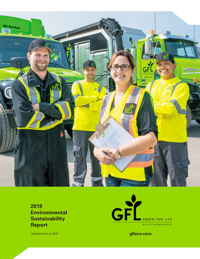Thumbnail GFL Environmental
 Sustainability Report 2019