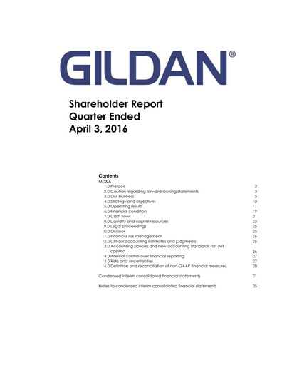 Vorschaubild Gildan Quartalsbericht 2016-q1