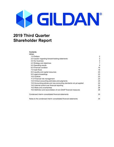 Vorschaubild Gildan Quartalsbericht 2019-q3