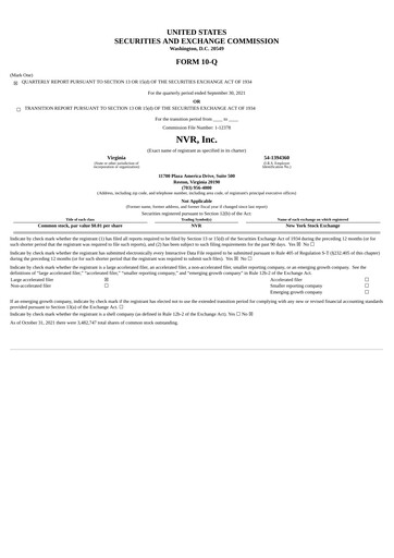 Thumbnail NVR Quarterly Report 2021-q3